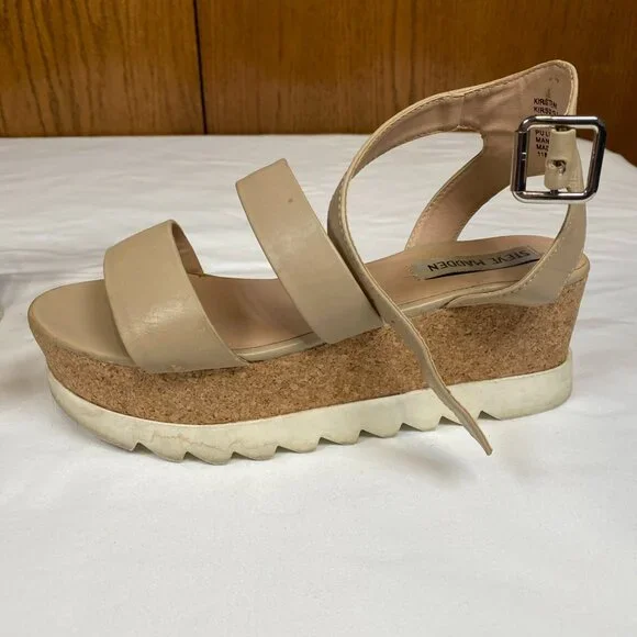 Steve Madden Kirsten Platform Sandals Women's 6.5 Beige - Picture 10 of 11
